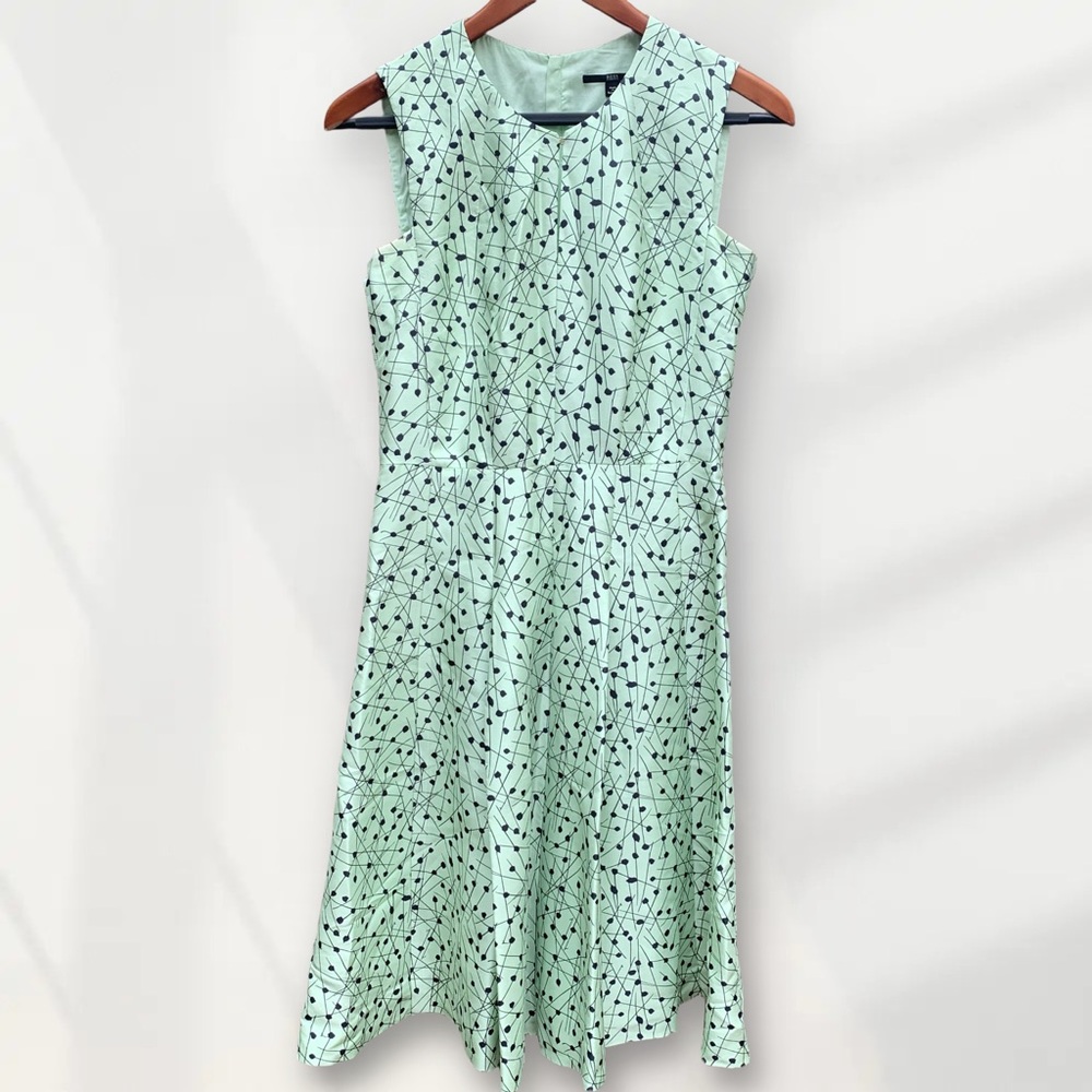 Hugo Boss Elegant Silk Green Patterned Dress Timeless Abstract Chic Silk Dress 2